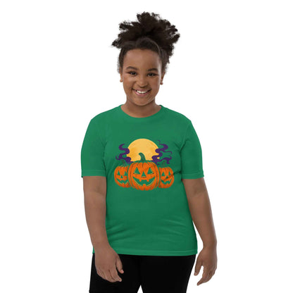 “Midnight Pumpkins” The Jack-O-Lantern Parade Youth Short Sleeve T-Shirt