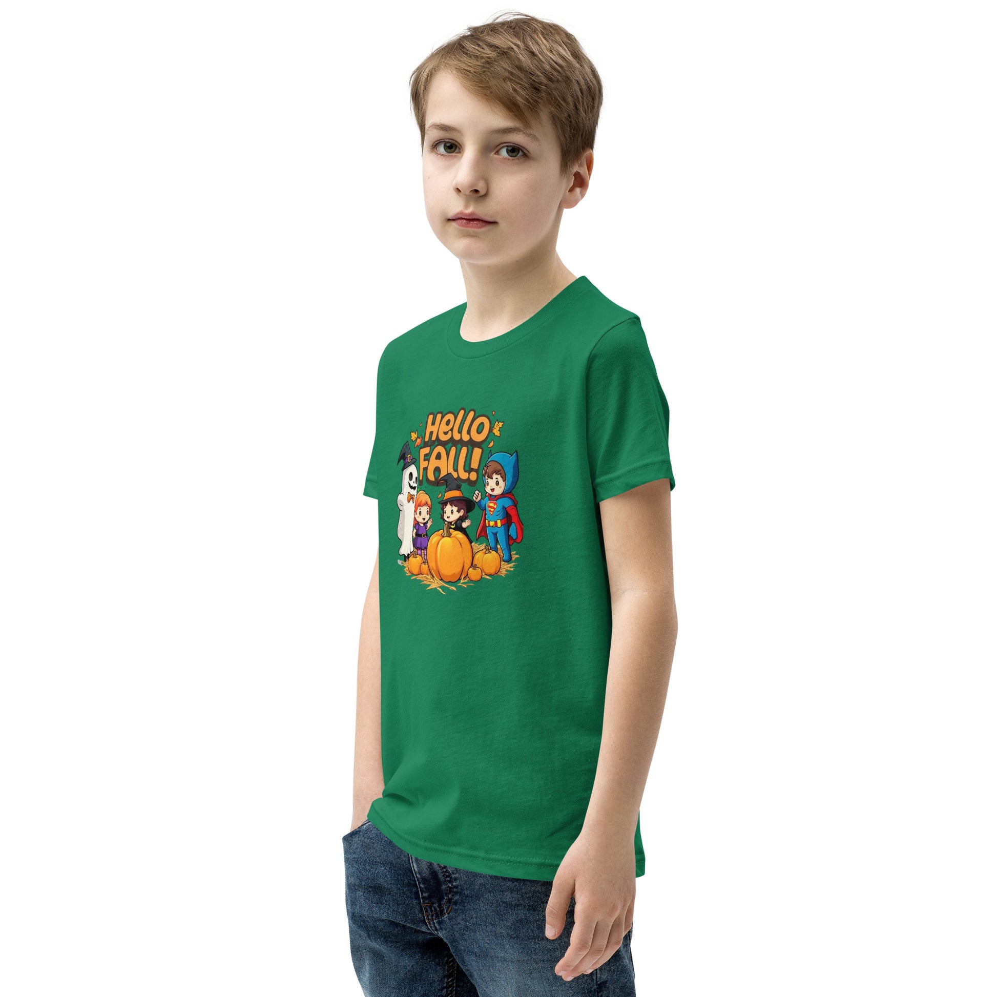 Hello Fall Youth Short Sleeve T-Shirt  from Rare Plus Apparel – unique movie & pop culture inspired design.