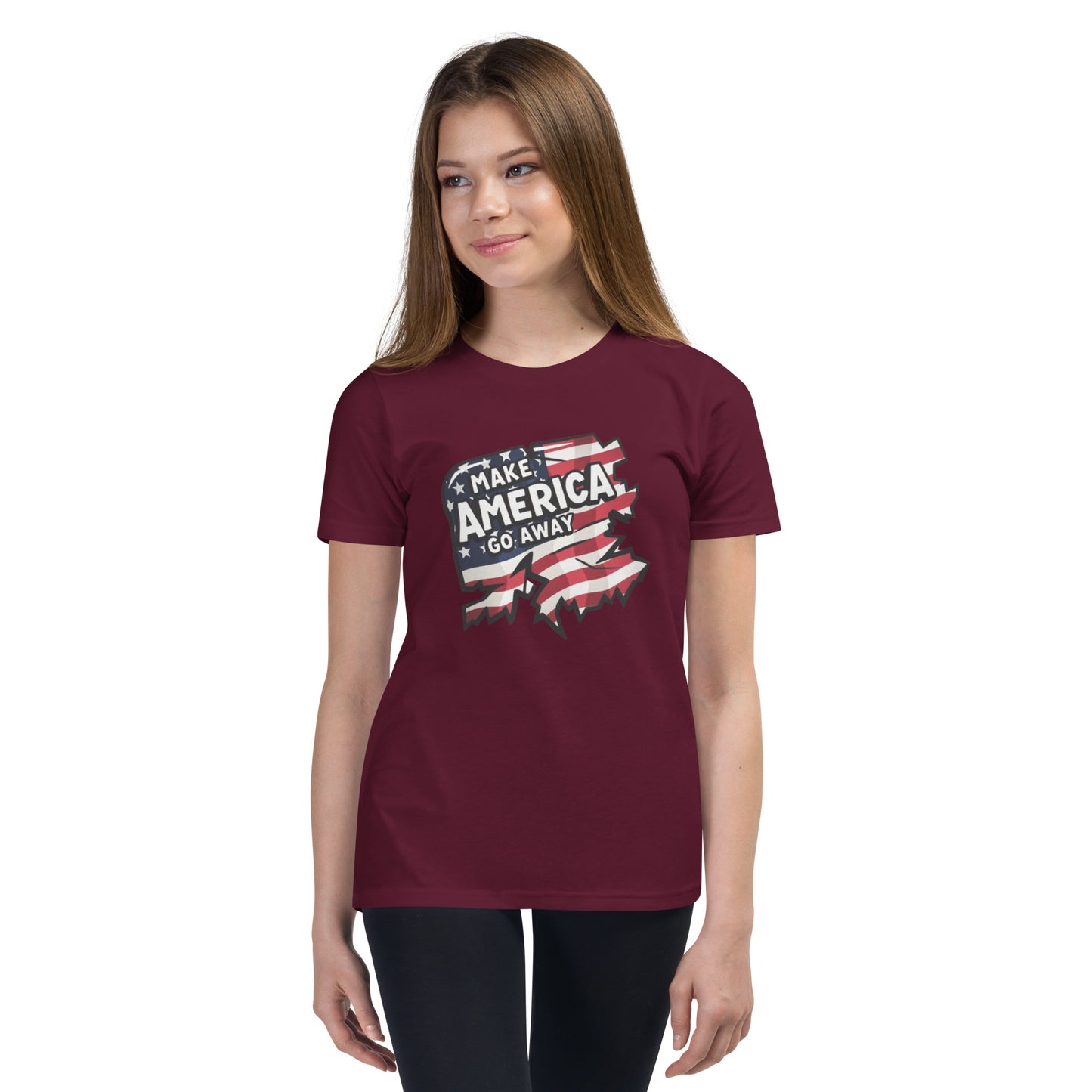 MAGA “Make America Go Away” Youth Short Sleeve T-Shirt  from Rare Plus Apparel – unique movie & pop culture inspired design.