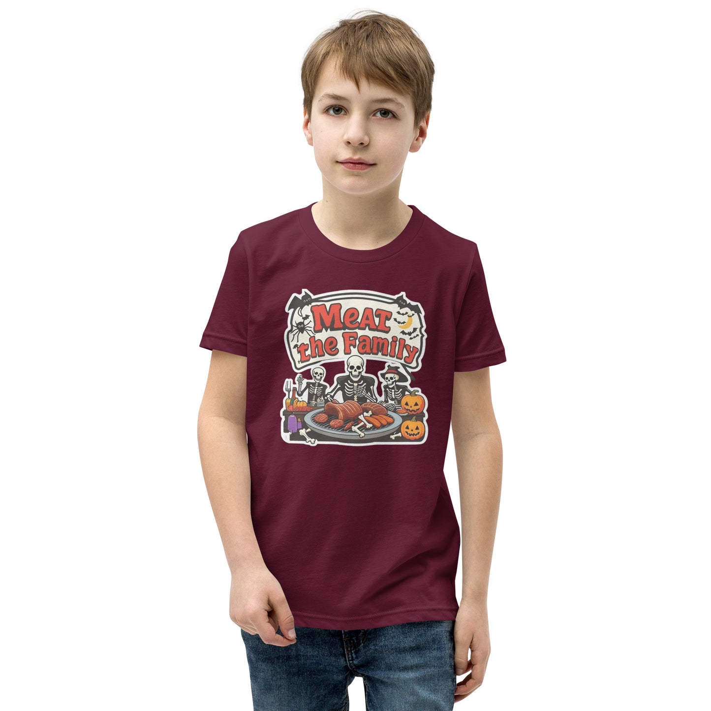 Meat The Family Youth Short Sleeve T-Shirt  from Rare Plus Apparel – unique movie & pop culture inspired design.