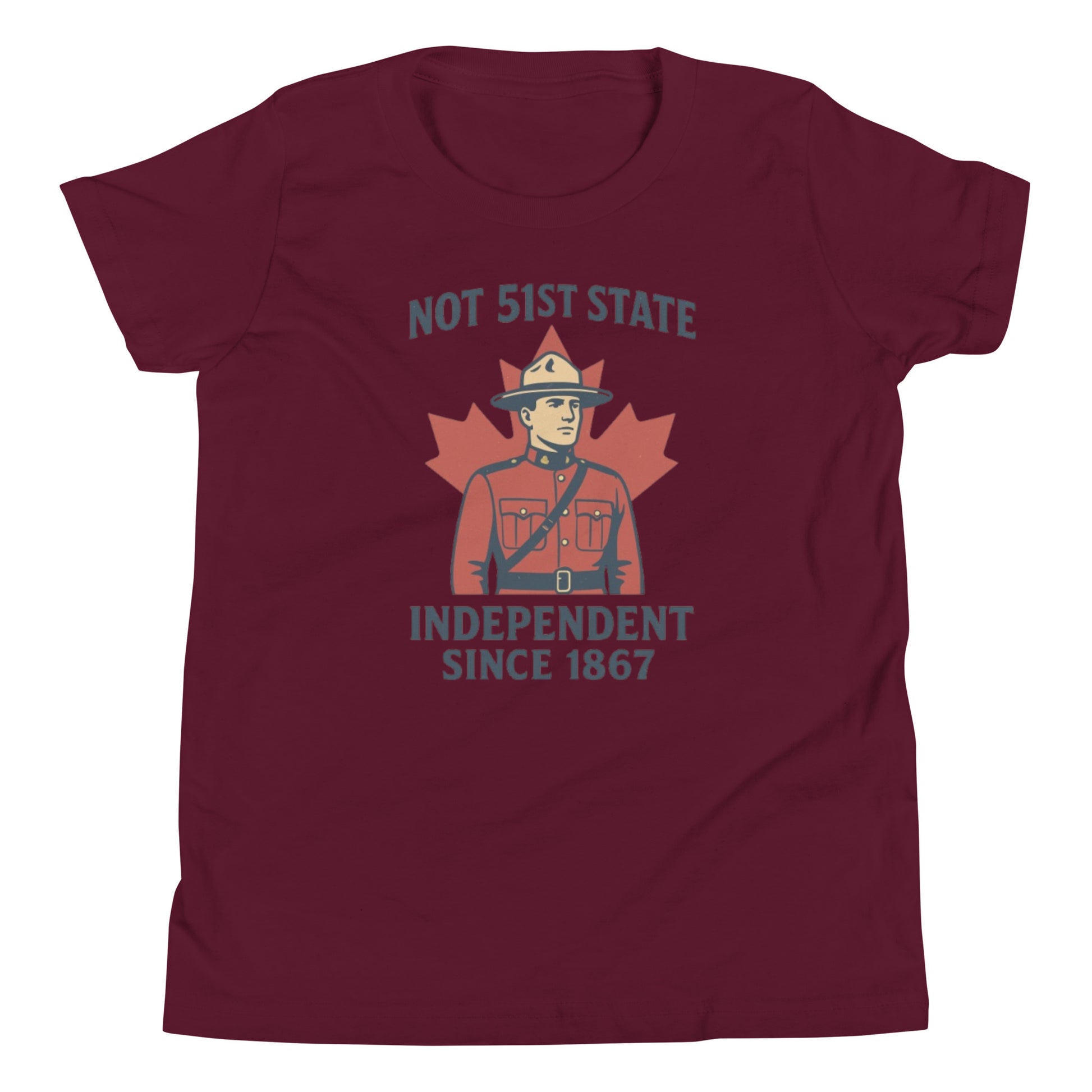Not 51st State Mountie Youth Short Sleeve T-Shirt  from Rare Plus Apparel – unique movie & pop culture inspired design.
