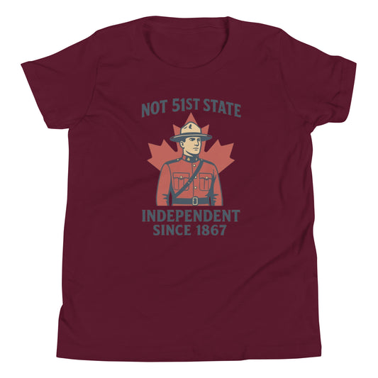 Not 51st State Mountie Youth Short Sleeve T-Shirt  from Rare Plus Apparel – unique movie & pop culture inspired design.