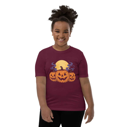 “Midnight Pumpkins” The Jack-O-Lantern Parade Youth Short Sleeve T-Shirt