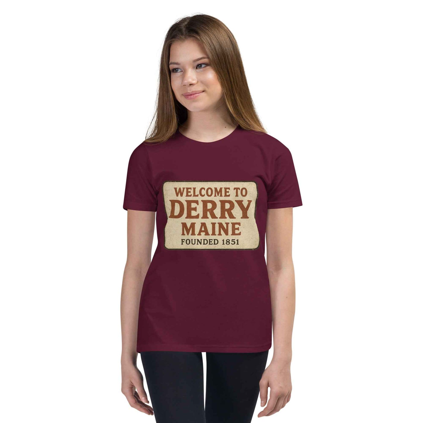 Welcome to Derry, Maine: Founded 1851 Youth Short Sleeve T-Shirt