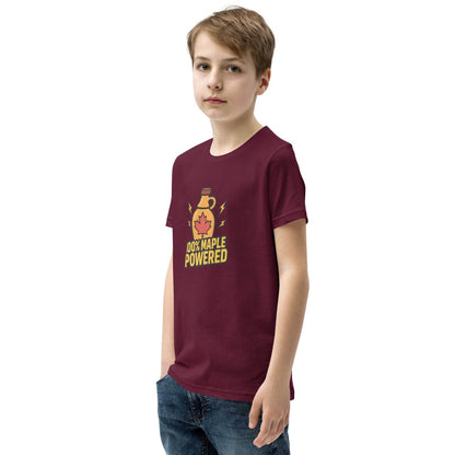 100% Maple Powered Youth Short Sleeve T-Shirt  from Rare Plus Apparel – unique movie & pop culture inspired design.