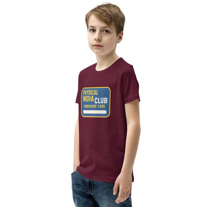 Physical Media Club Youth Short Sleeve T-Shirt  from Rare Plus Apparel – unique movie & pop culture inspired design.