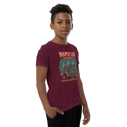 Maple Leaf Maniacs Youth Short Sleeve T-Shirt  from Rare Plus Apparel – unique movie & pop culture inspired design.