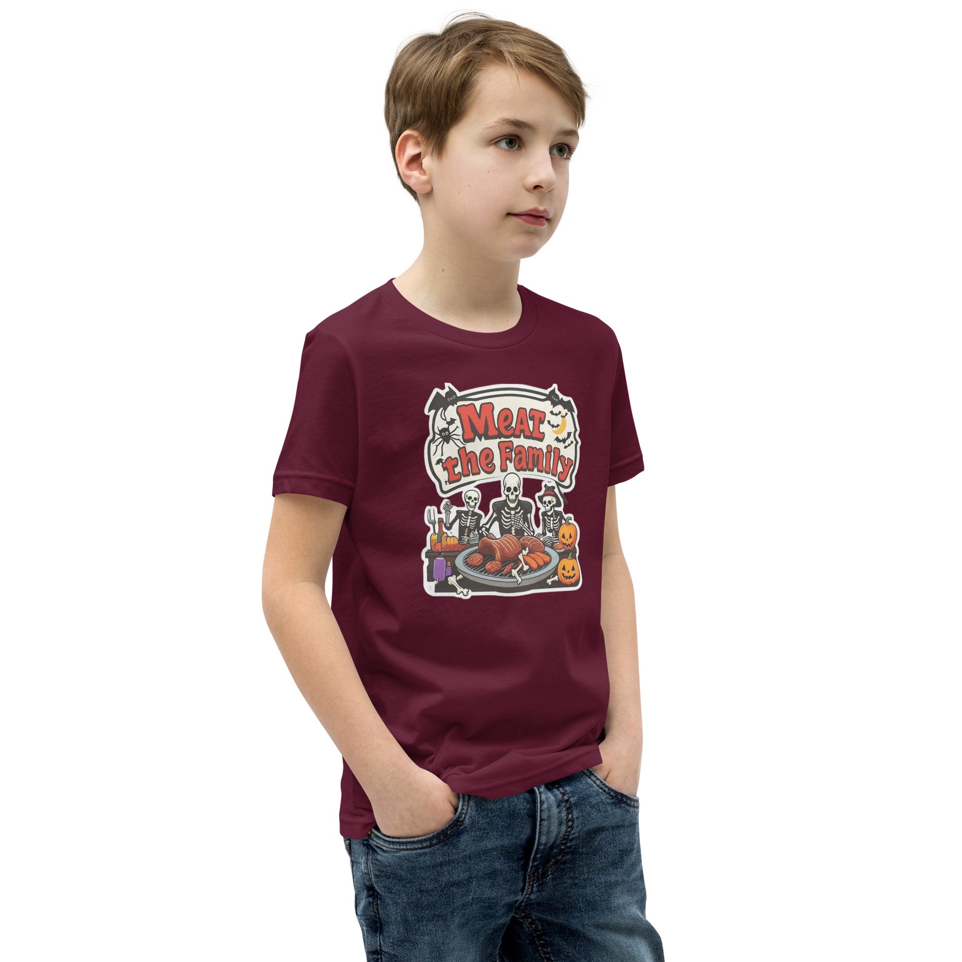 Meat The Family Youth Short Sleeve T-Shirt  from Rare Plus Apparel – unique movie & pop culture inspired design.