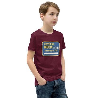 Physical Media Club Youth Short Sleeve T-Shirt  from Rare Plus Apparel – unique movie & pop culture inspired design.