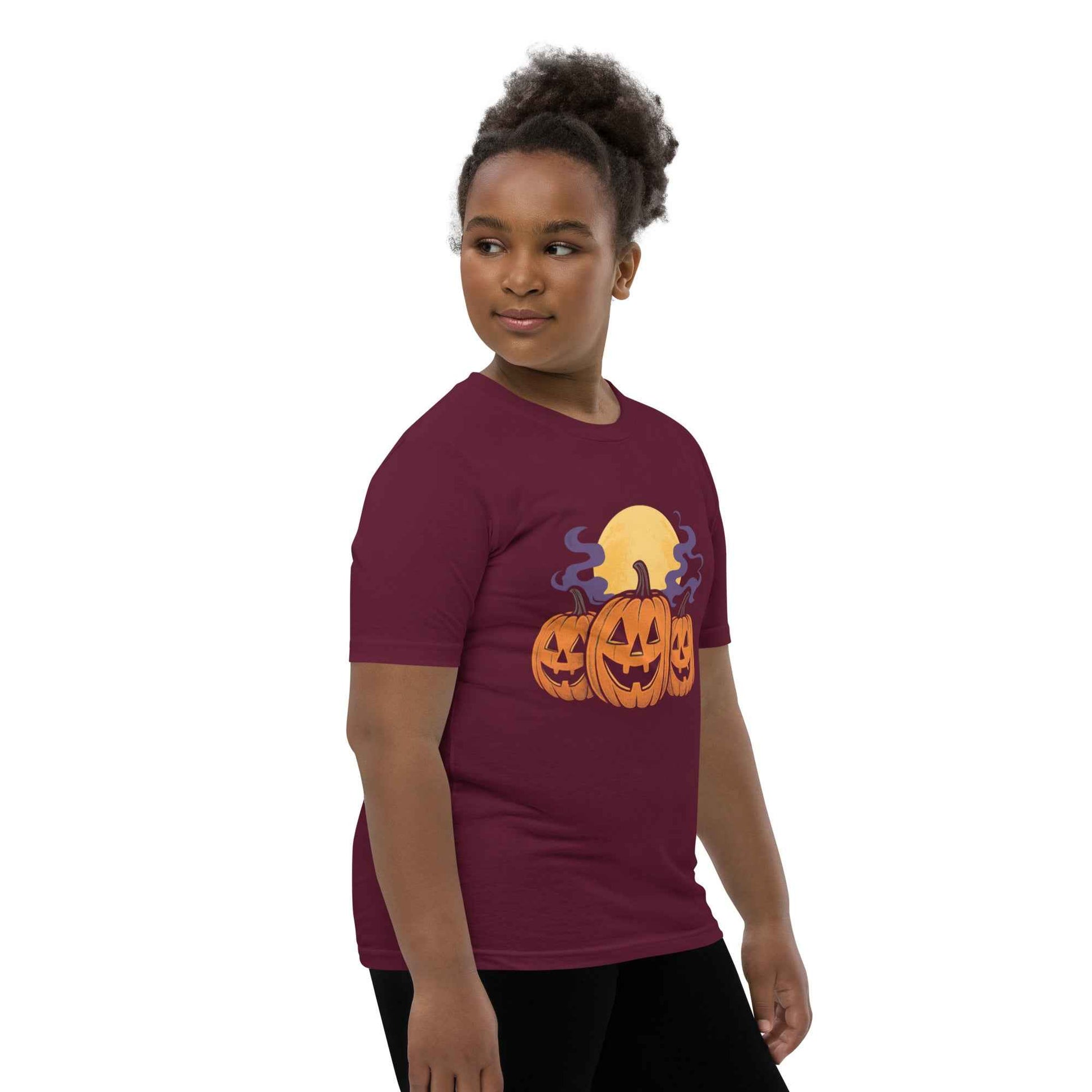 “Midnight Pumpkins” The Jack-O-Lantern Parade Youth Short Sleeve T-Shirt