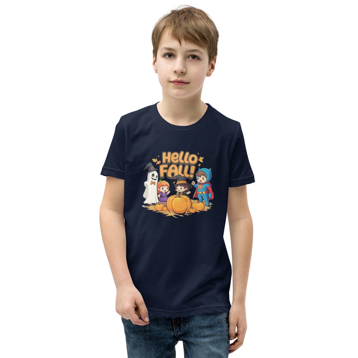 Hello Fall Youth Short Sleeve T-Shirt  from Rare Plus Apparel – unique movie & pop culture inspired design.