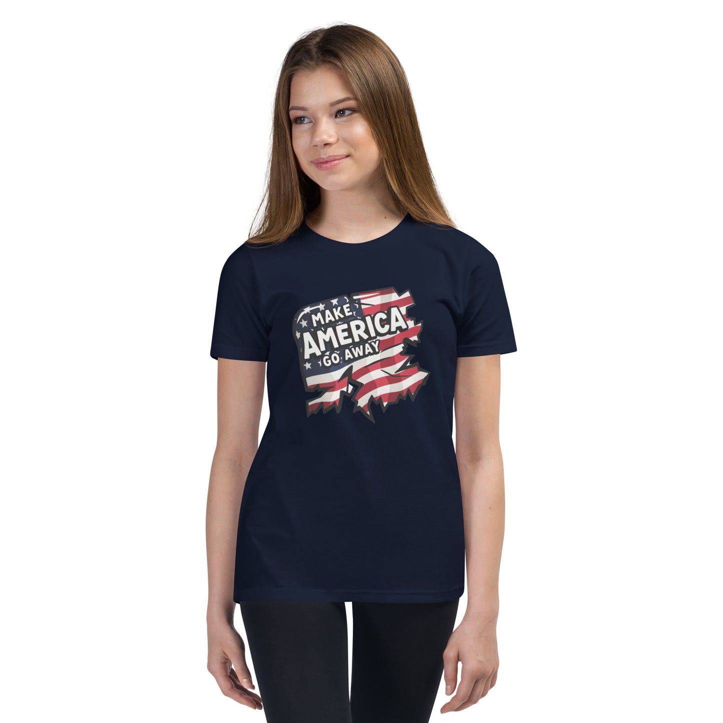 MAGA “Make America Go Away” Youth Short Sleeve T-Shirt  from Rare Plus Apparel – unique movie & pop culture inspired design.