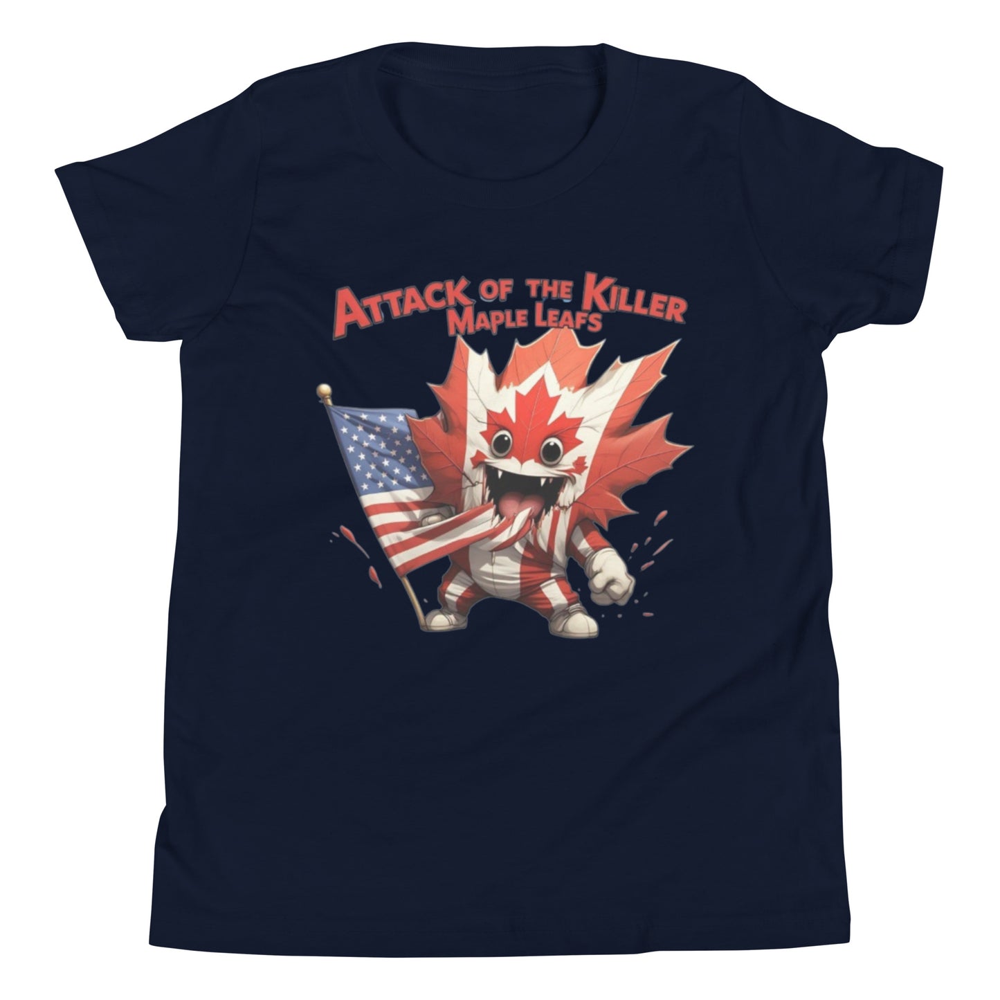 Maple Mayhem Youth Short Sleeve T-Shirt  from Rare Plus Apparel – unique movie & pop culture inspired design.