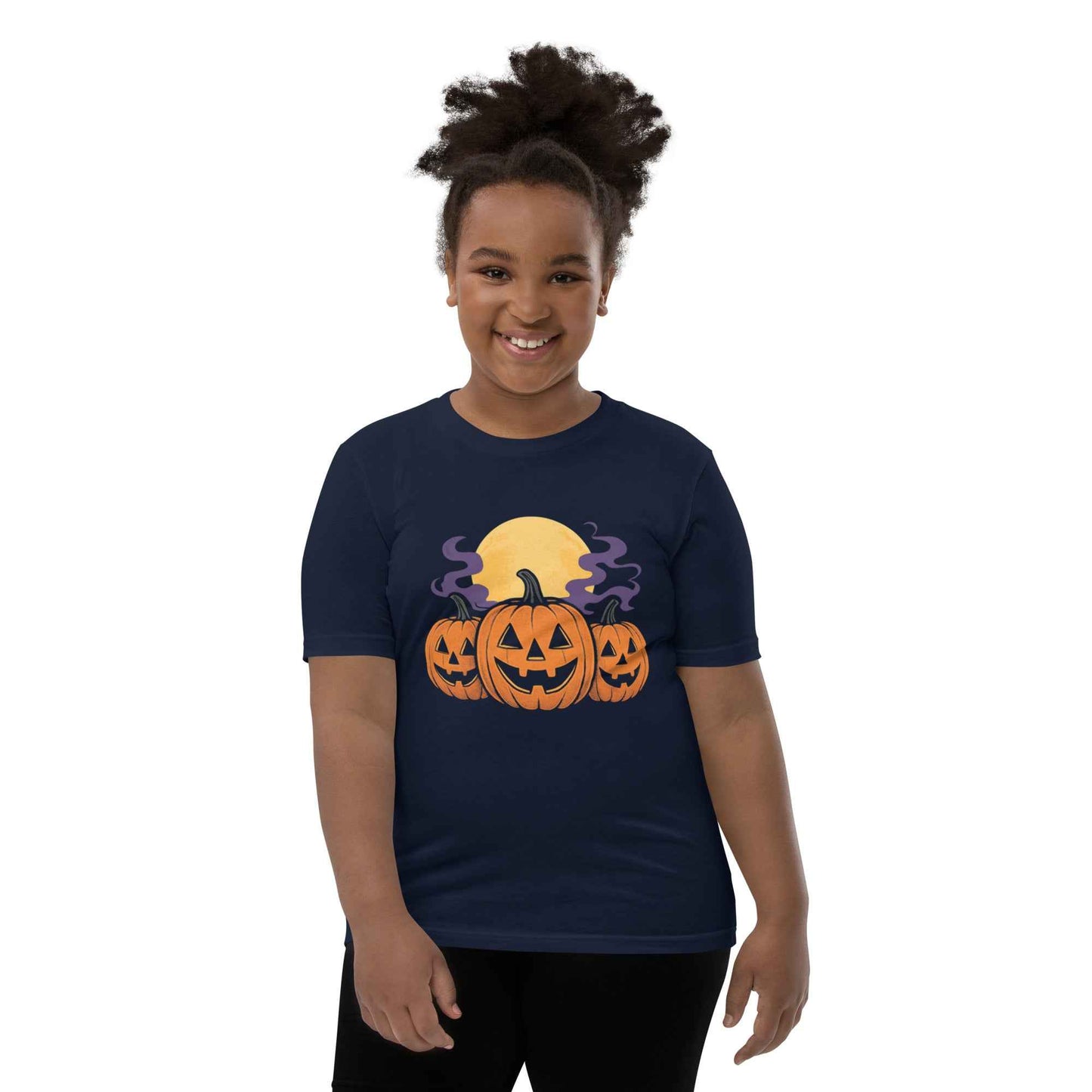 “Midnight Pumpkins” The Jack-O-Lantern Parade Youth Short Sleeve T-Shirt