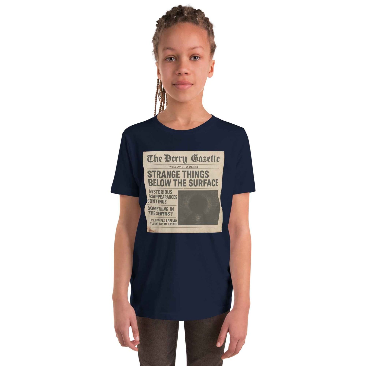 The Derry Gazette “Strange Things Below the Surface” Youth Short Sleeve T-Shirt