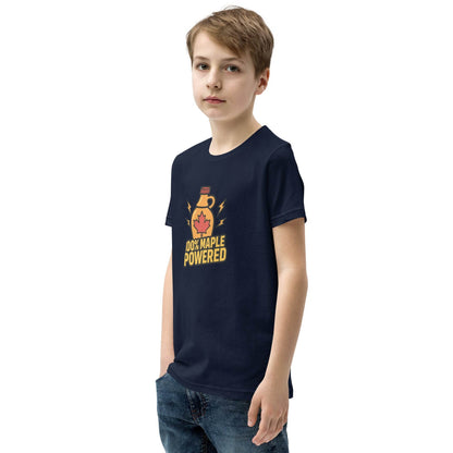 100% Maple Powered Youth Short Sleeve T-Shirt  from Rare Plus Apparel – unique movie & pop culture inspired design.