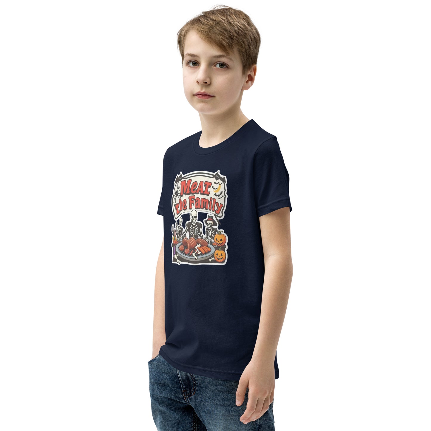 Meat The Family Youth Short Sleeve T-Shirt  from Rare Plus Apparel – unique movie & pop culture inspired design.