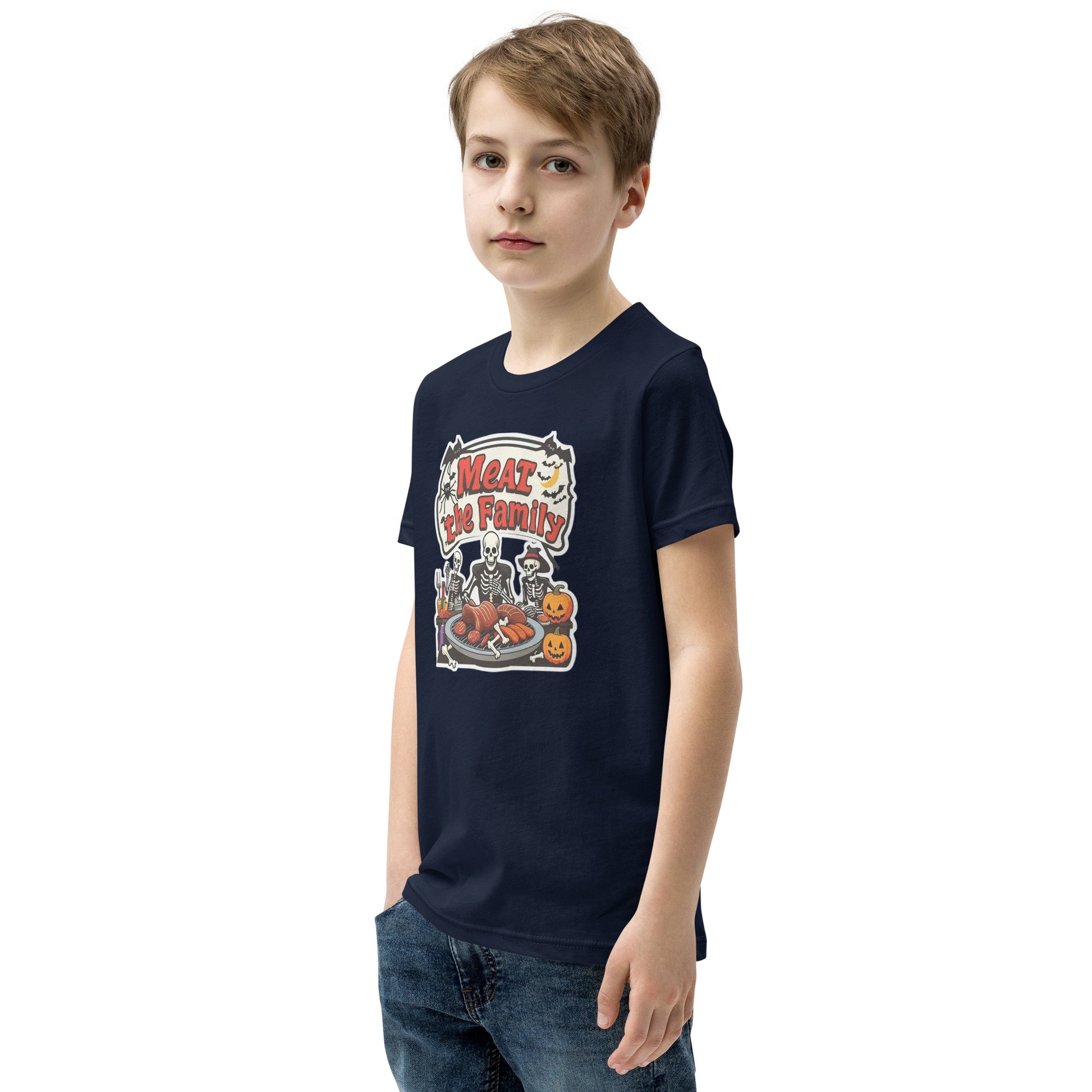 Meat The Family Youth Short Sleeve T-Shirt  from Rare Plus Apparel – unique movie & pop culture inspired design.