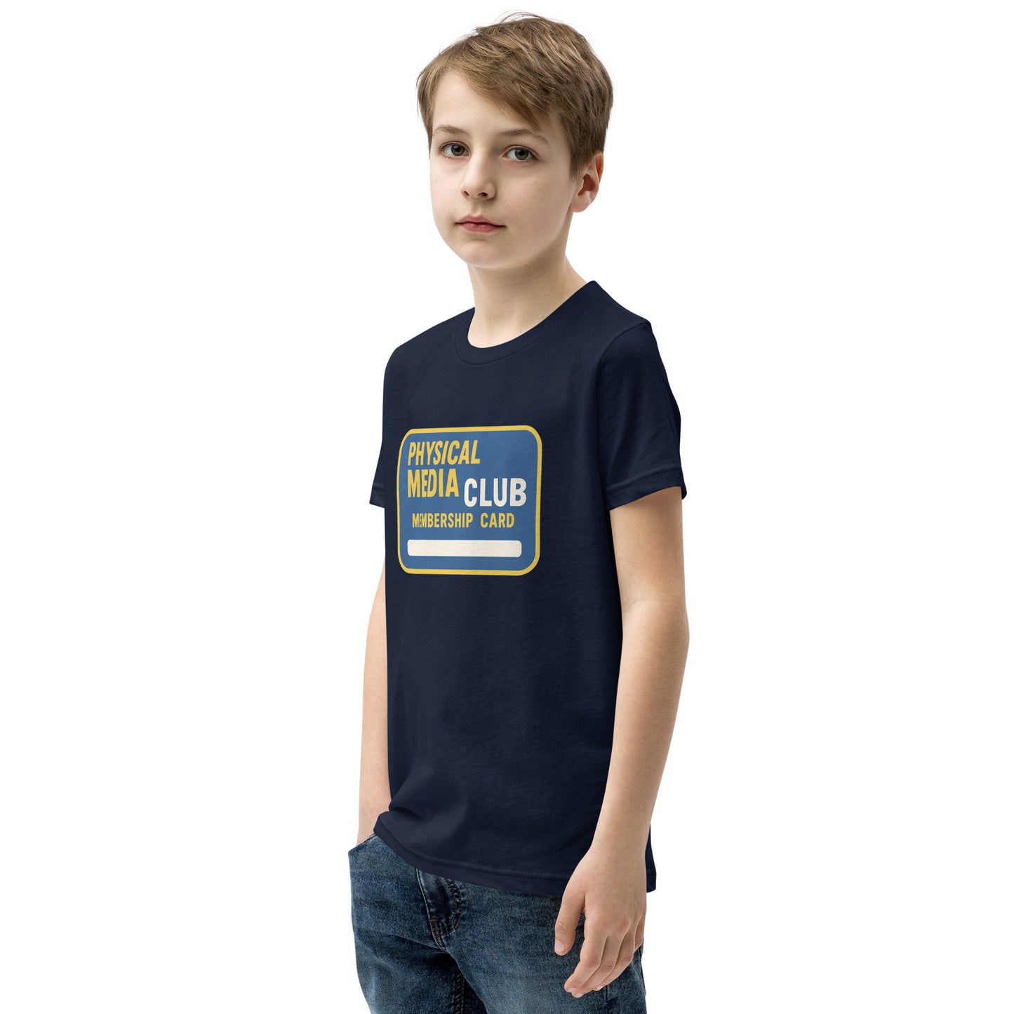 Physical Media Club Youth Short Sleeve T-Shirt  from Rare Plus Apparel – unique movie & pop culture inspired design.
