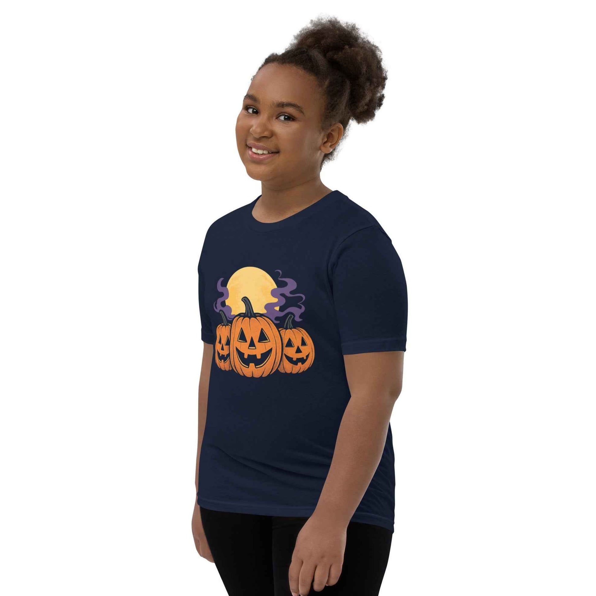 “Midnight Pumpkins” The Jack-O-Lantern Parade Youth Short Sleeve T-Shirt
