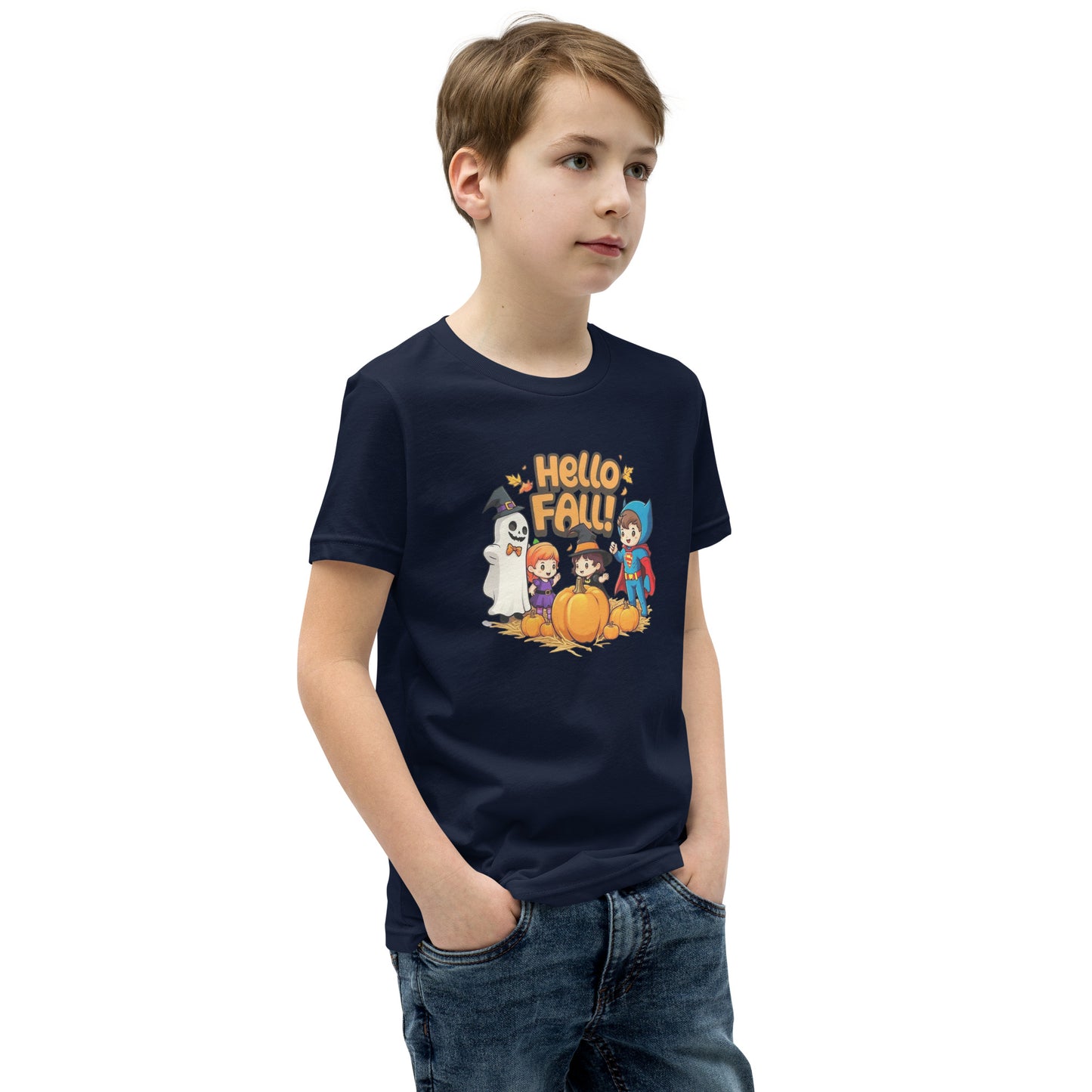 Hello Fall Youth Short Sleeve T-Shirt  from Rare Plus Apparel – unique movie & pop culture inspired design.