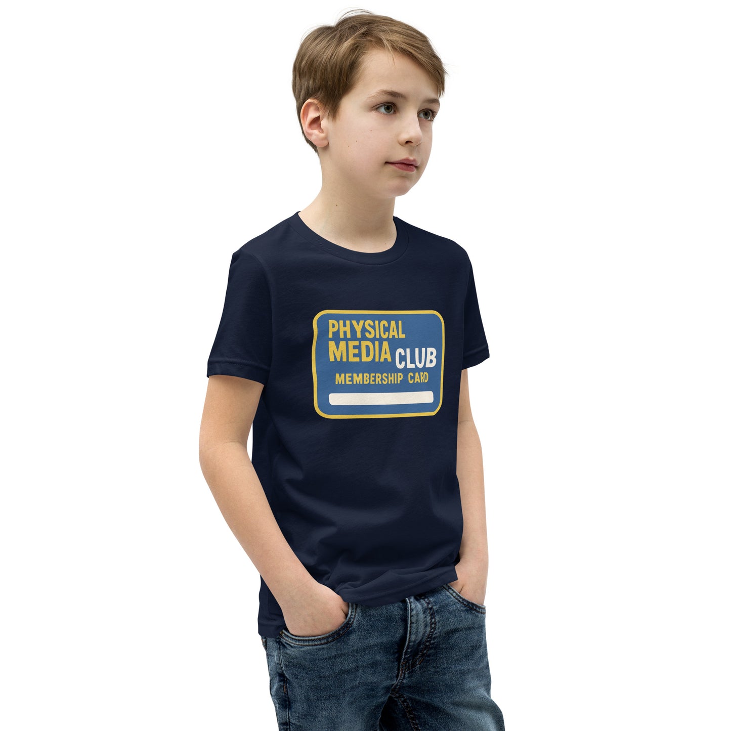Physical Media Club Youth Short Sleeve T-Shirt  from Rare Plus Apparel – unique movie & pop culture inspired design.