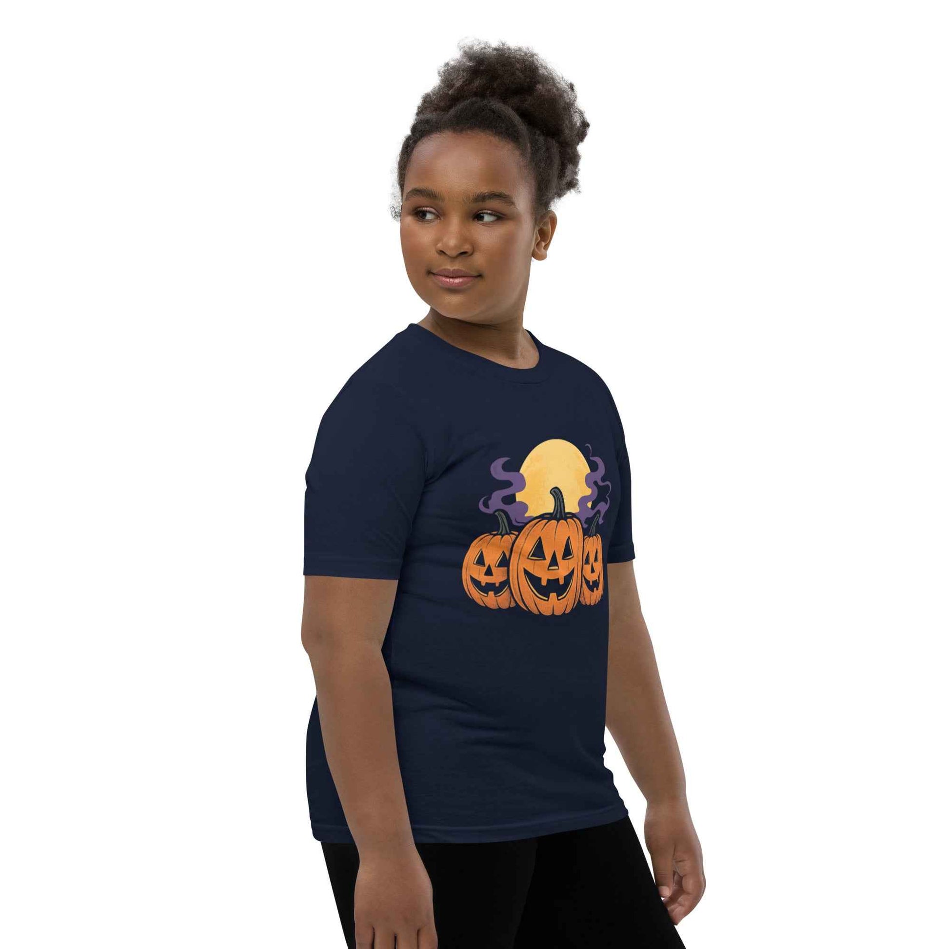 “Midnight Pumpkins” The Jack-O-Lantern Parade Youth Short Sleeve T-Shirt