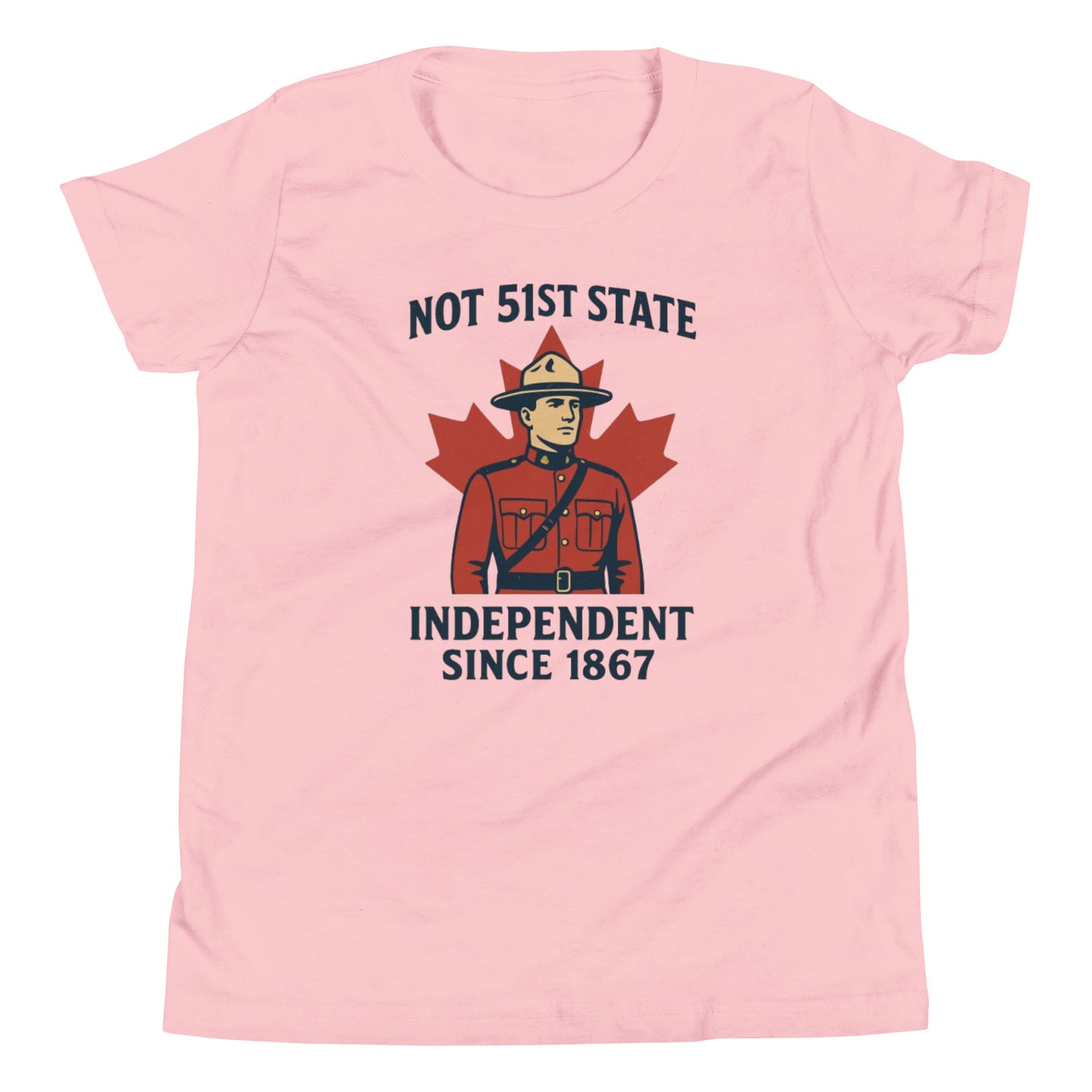 Not 51st State Mountie Youth Short Sleeve T-Shirt  from Rare Plus Apparel – unique movie & pop culture inspired design.