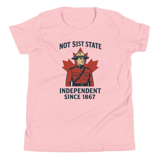 Not 51st State Mountie Youth Short Sleeve T-Shirt  from Rare Plus Apparel – unique movie & pop culture inspired design.