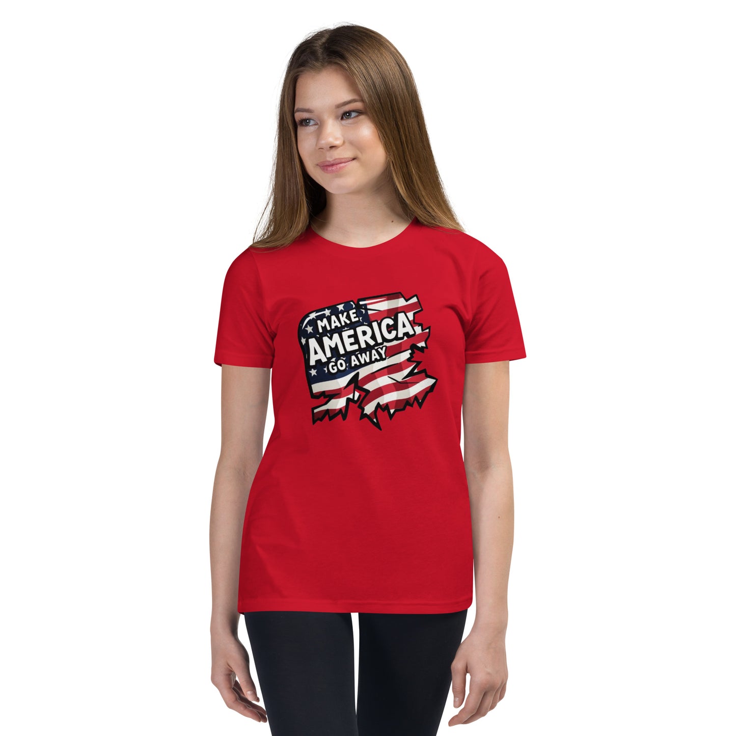 MAGA “Make America Go Away” Youth Short Sleeve T-Shirt  from Rare Plus Apparel – unique movie & pop culture inspired design.