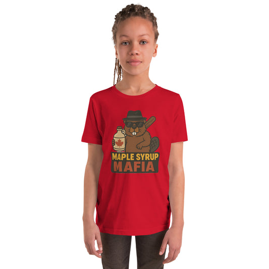 Maple Syrup Mafia Youth Short Sleeve T-Shirt  from Rare Plus Apparel – unique movie & pop culture inspired design.