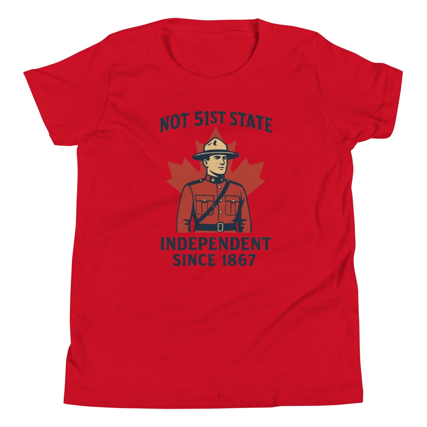 Not 51st State Mountie Youth Short Sleeve T-Shirt  from Rare Plus Apparel – unique movie & pop culture inspired design.