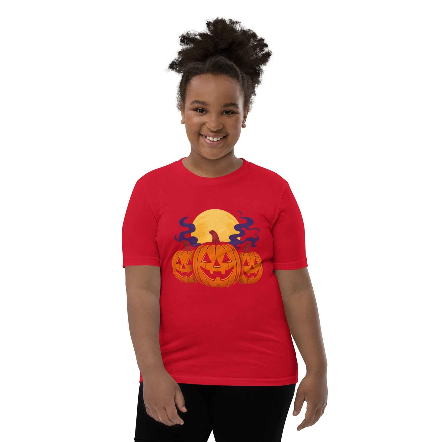 “Midnight Pumpkins” The Jack-O-Lantern Parade Youth Short Sleeve T-Shirt