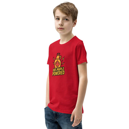 100% Maple Powered Youth Short Sleeve T-Shirt  from Rare Plus Apparel – unique movie & pop culture inspired design.