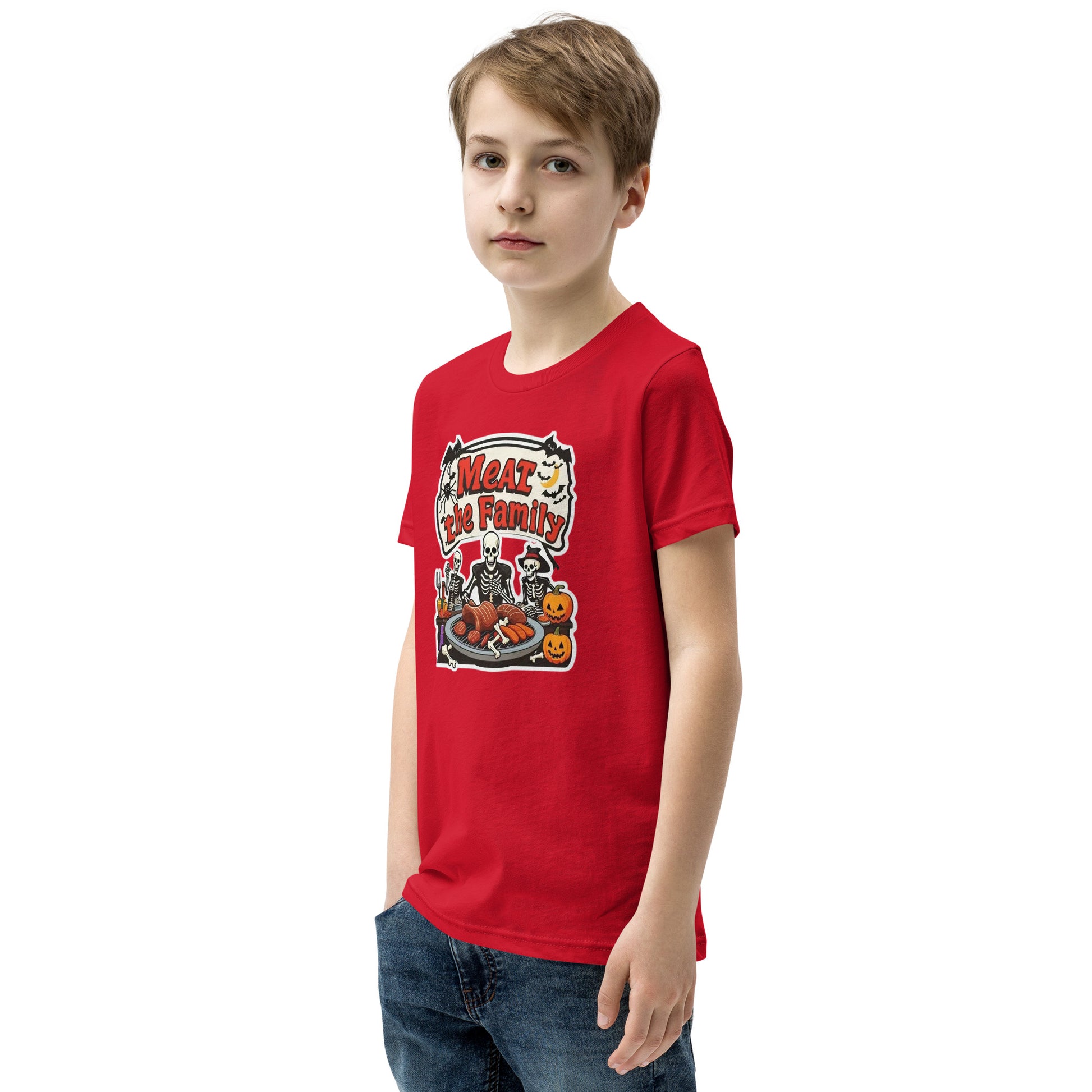 Meat The Family Youth Short Sleeve T-Shirt  from Rare Plus Apparel – unique movie & pop culture inspired design.