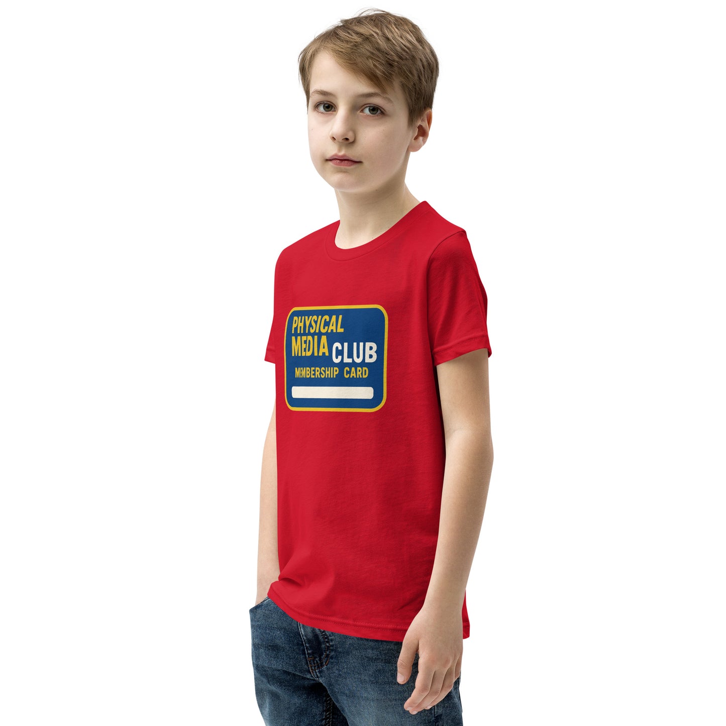 Physical Media Club Youth Short Sleeve T-Shirt  from Rare Plus Apparel – unique movie & pop culture inspired design.