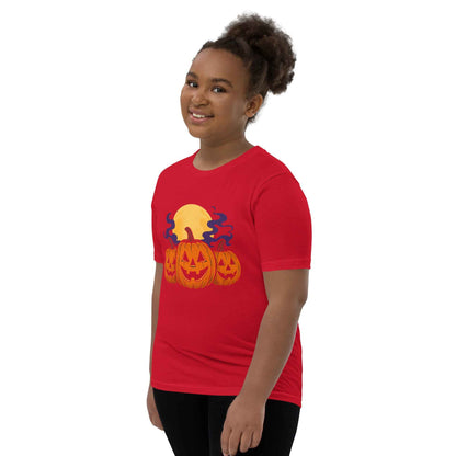 “Midnight Pumpkins” The Jack-O-Lantern Parade Youth Short Sleeve T-Shirt