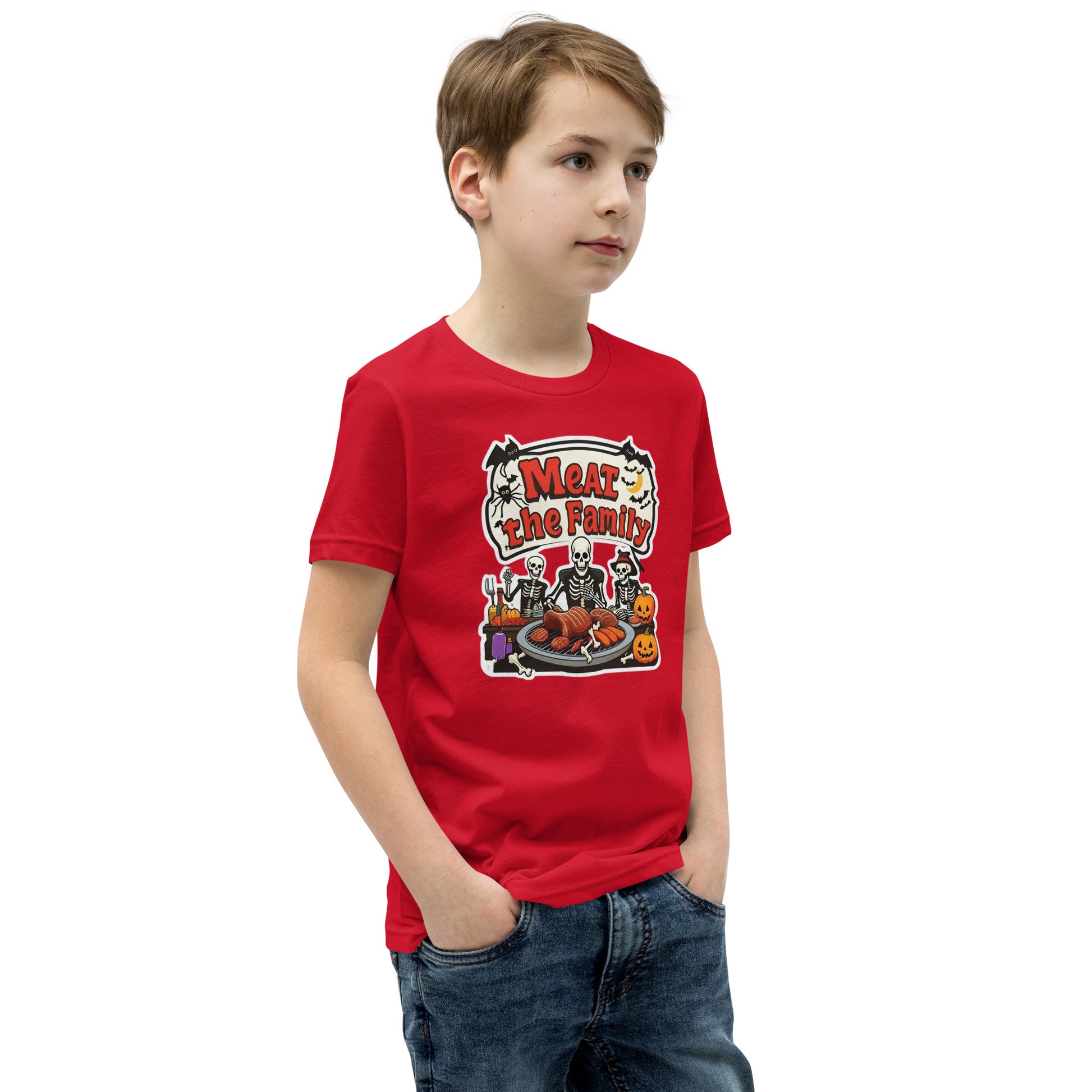 Meat The Family Youth Short Sleeve T-Shirt  from Rare Plus Apparel – unique movie & pop culture inspired design.