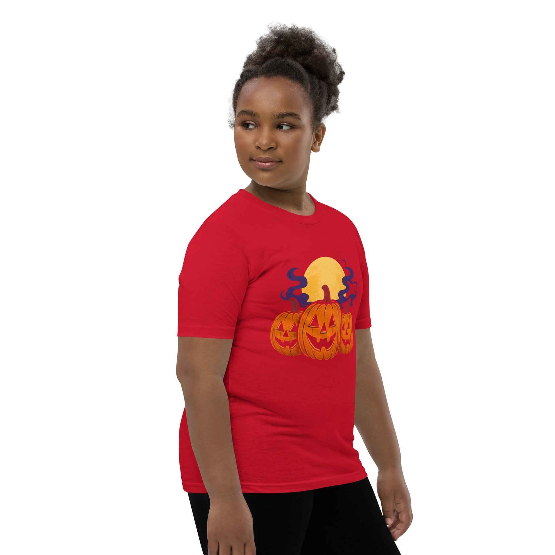 “Midnight Pumpkins” The Jack-O-Lantern Parade Youth Short Sleeve T-Shirt