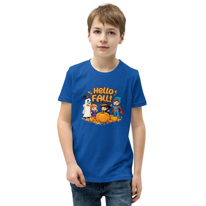 Hello Fall Youth Short Sleeve T-Shirt  from Rare Plus Apparel – unique movie & pop culture inspired design.