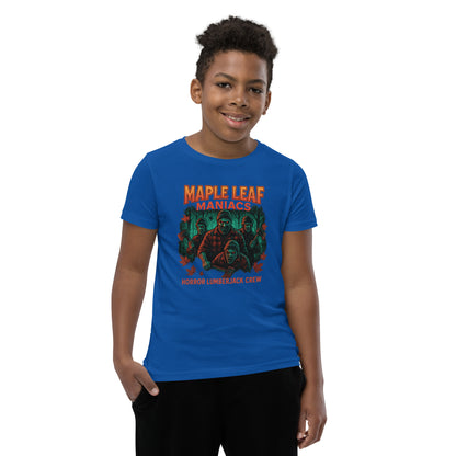 Maple Leaf Maniacs Youth Short Sleeve T-Shirt  from Rare Plus Apparel – unique movie & pop culture inspired design.