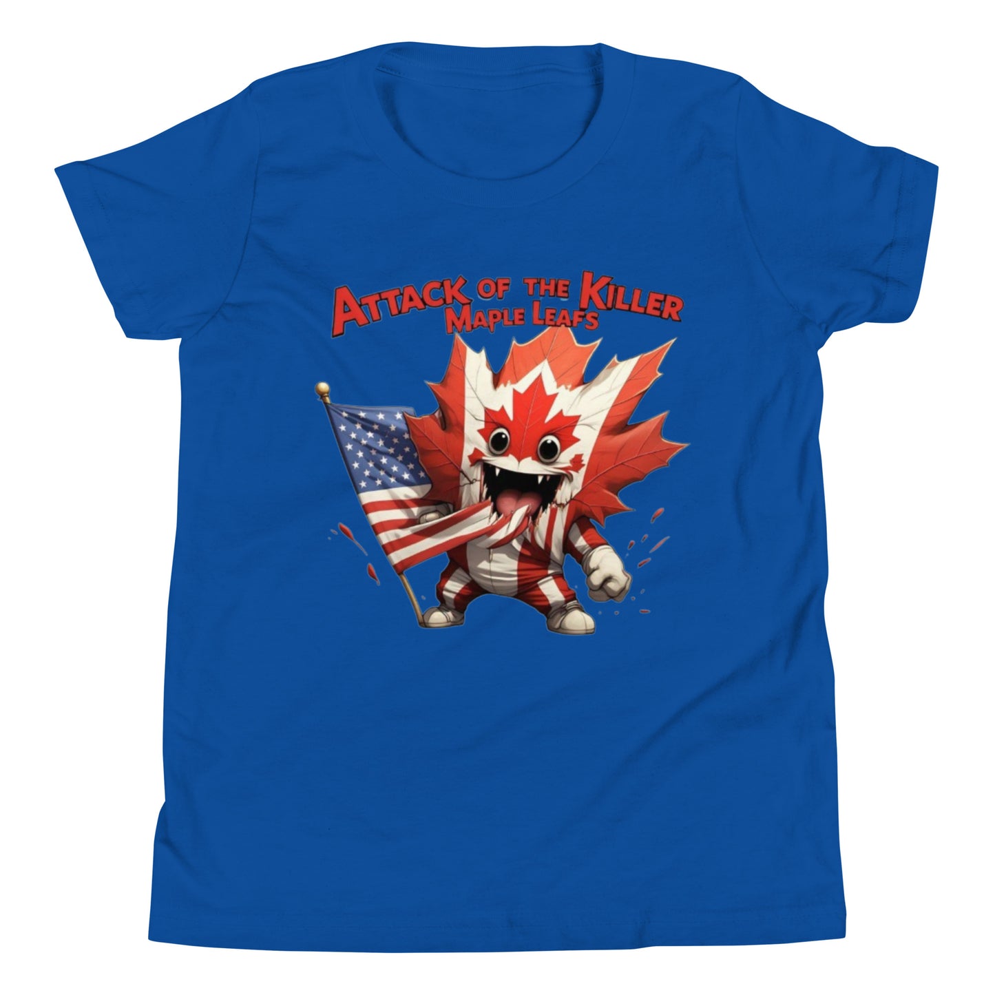 Maple Mayhem Youth Short Sleeve T-Shirt  from Rare Plus Apparel – unique movie & pop culture inspired design.