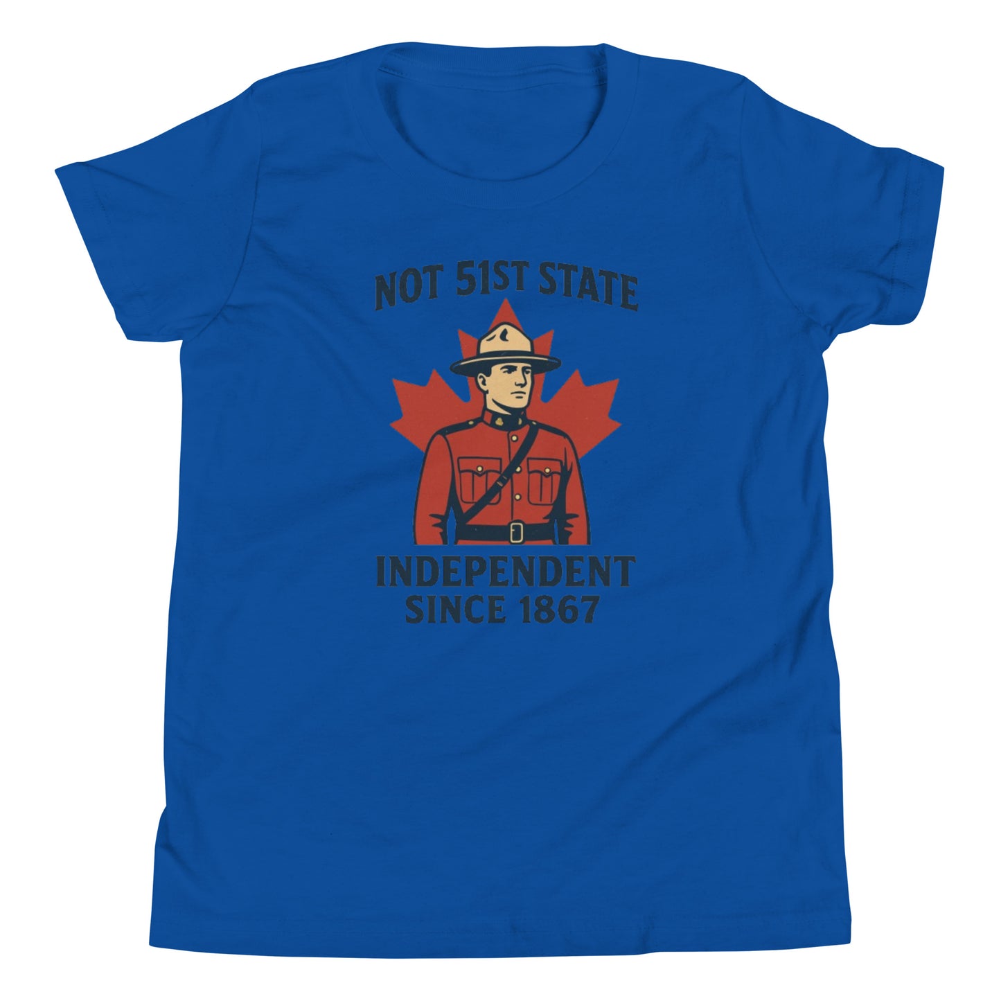 Not 51st State Mountie Youth Short Sleeve T-Shirt  from Rare Plus Apparel – unique movie & pop culture inspired design.