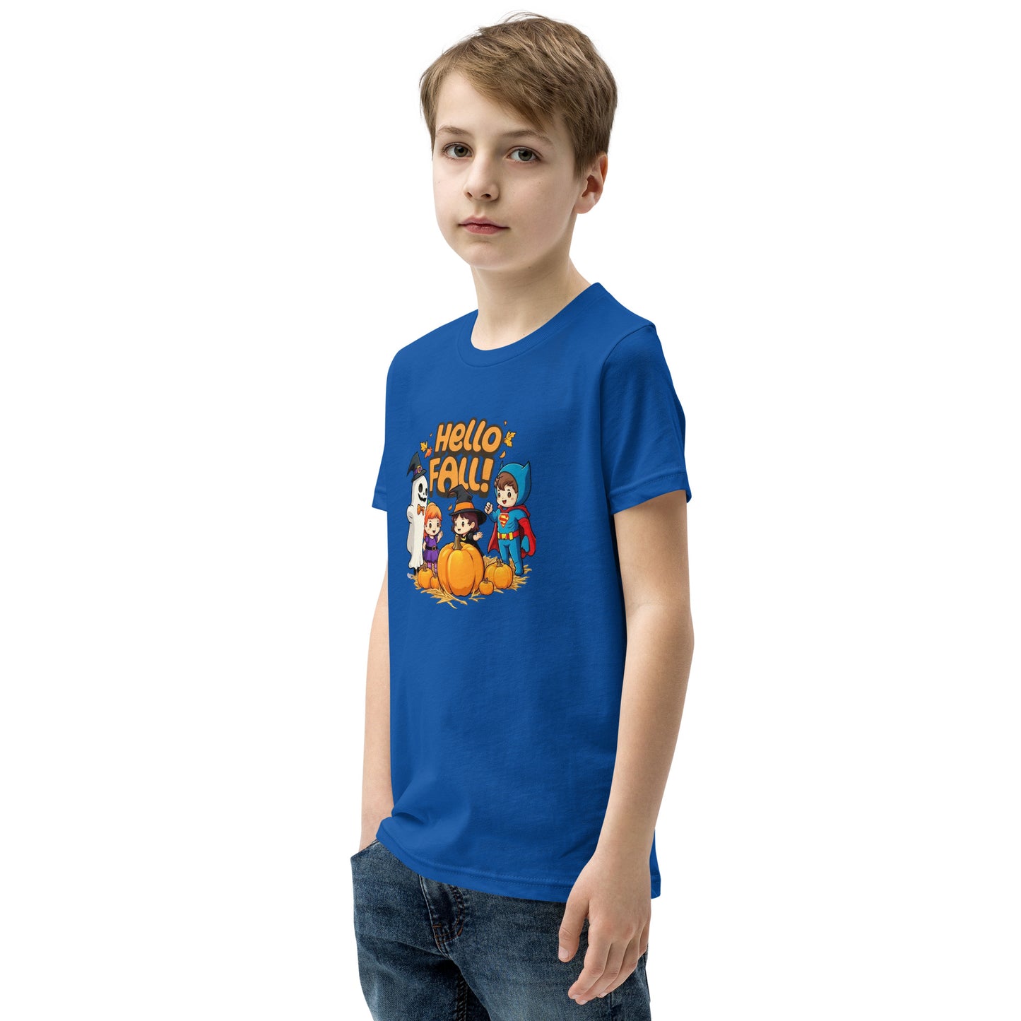Hello Fall Youth Short Sleeve T-Shirt  from Rare Plus Apparel – unique movie & pop culture inspired design.