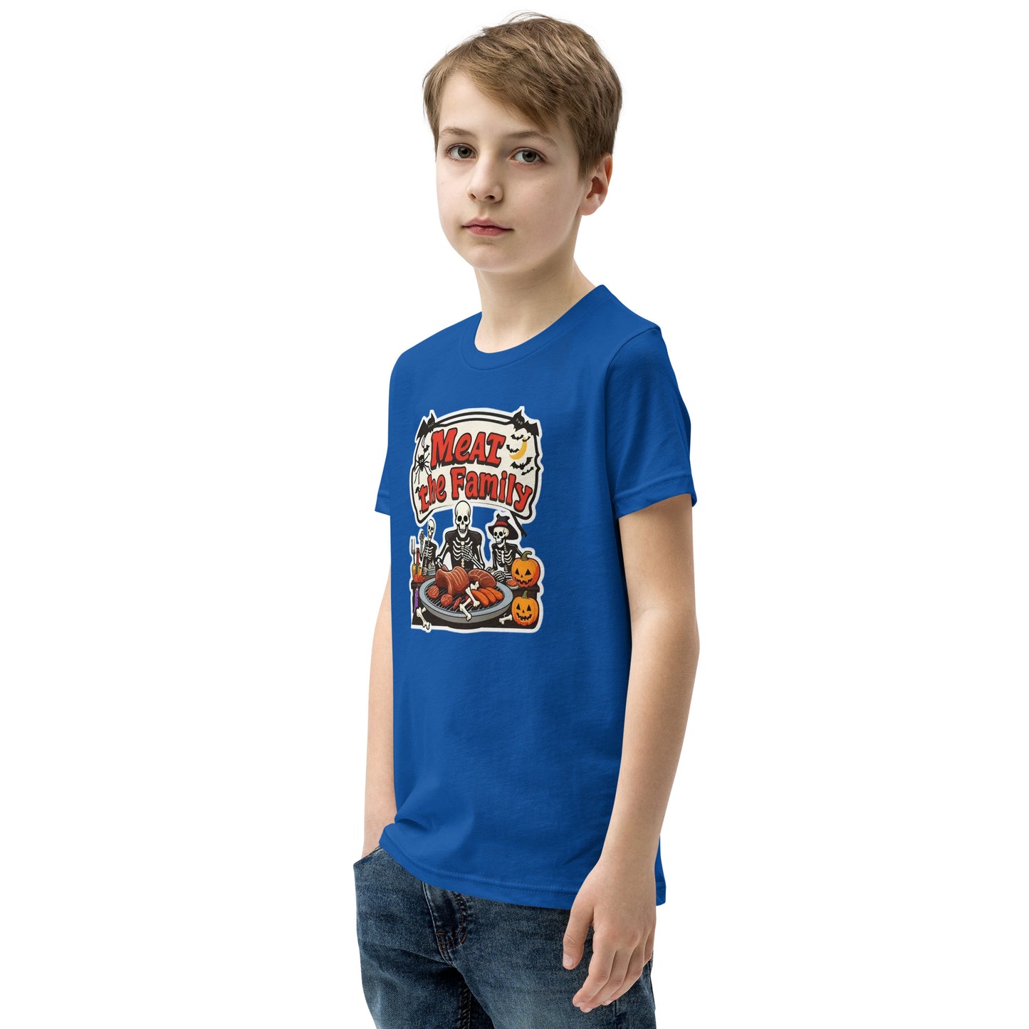Meat The Family Youth Short Sleeve T-Shirt  from Rare Plus Apparel – unique movie & pop culture inspired design.