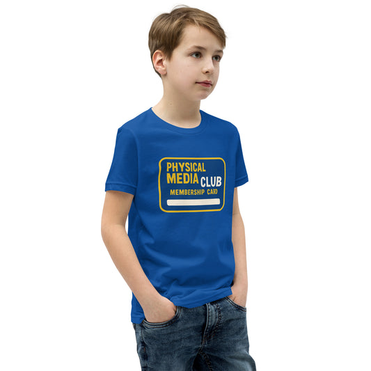 Physical Media Club Youth Short Sleeve T-Shirt  from Rare Plus Apparel – unique movie & pop culture inspired design.