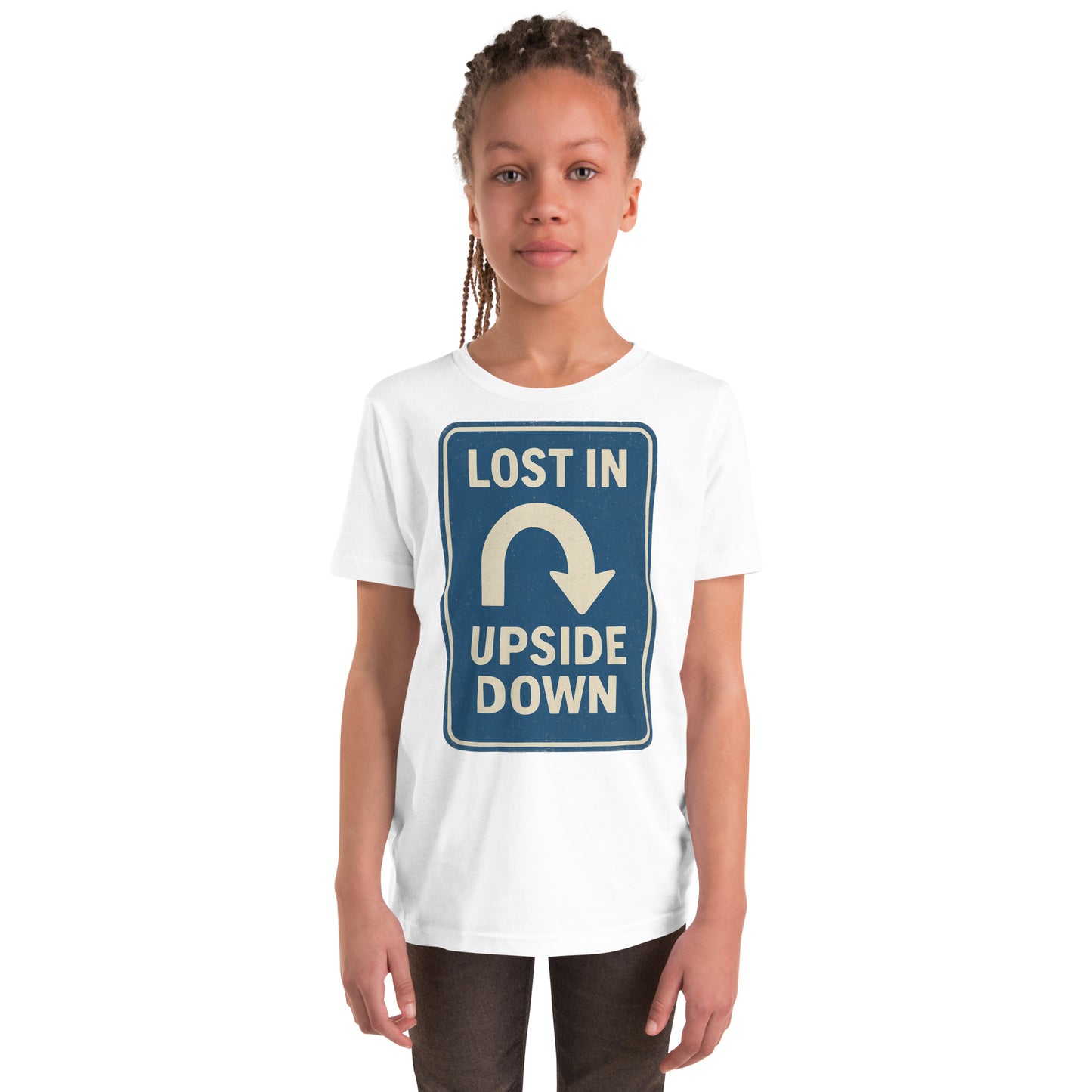 Lost in the Upside Down Youth Short Sleeve T-Shirt  from Rare Plus Apparel – unique movie & pop culture inspired design.