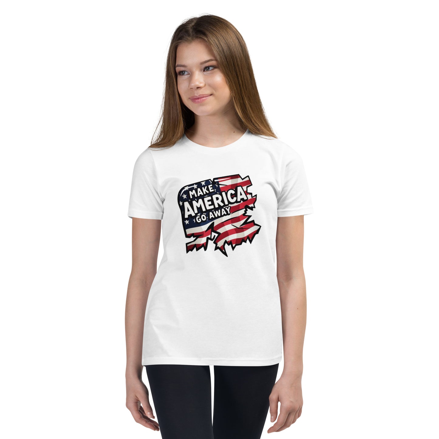 MAGA “Make America Go Away” Youth Short Sleeve T-Shirt  from Rare Plus Apparel – unique movie & pop culture inspired design.