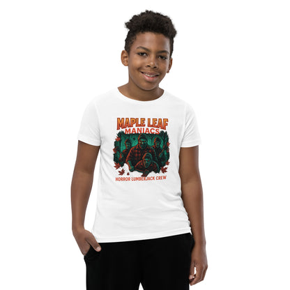 Maple Leaf Maniacs Youth Short Sleeve T-Shirt  from Rare Plus Apparel – unique movie & pop culture inspired design.