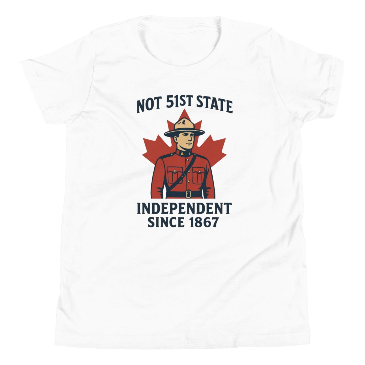 Not 51st State Mountie Youth Short Sleeve T-Shirt  from Rare Plus Apparel – unique movie & pop culture inspired design.